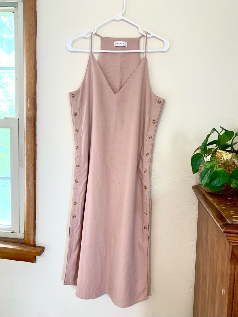 Linen dress. Linen Lux brand, Size Large.